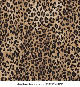 Leopard skin pattern, wild animal leather seamless design