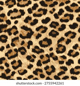 Leopard skin pattern, wild animal leather seamless design