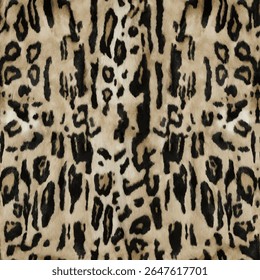 Leopard pele impressão, vetor sem emenda elegante artística repetindo pele de leopardo animal, preto, marrom, bege e branco transições, elementos sobrepostos, tendência padrão sem emenda para a moda, fundo, dec