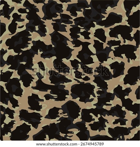Leopard skin print, Artistic stylish seamless vector repeating leopard animal skin, black, brown, beige and white transitions, overlapping elements, trend seamless pattern for fashion, background,