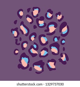 Leopard skin print of spot, color stains and splash. Imitation