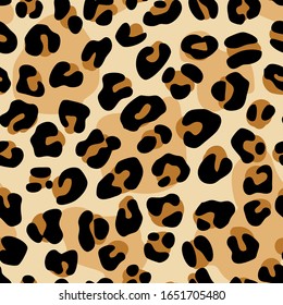Leopard skin print. Vector seamless pattern. RGB. Global color
