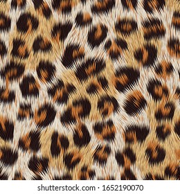 Leopard skin print. Vector seamless pattern. RGB. Global color