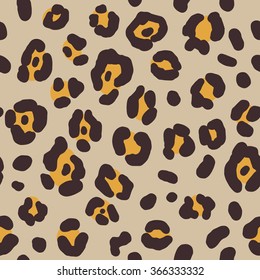 Leopard skin print. Vector seamless pattern. African animal popular trendy background. 