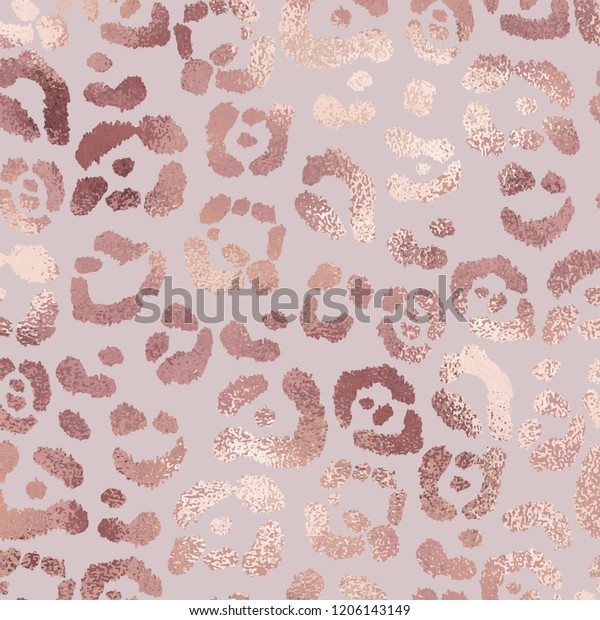Leopard\
skin. Rose gold. Elegant texture with foil\
effect
