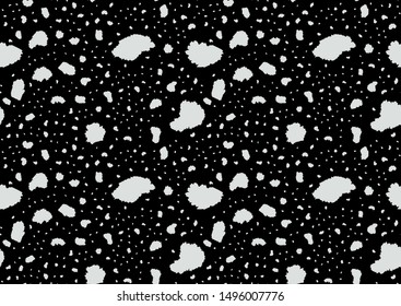 Leopard skin seamless in abstract style. Vector dotted background. Fashion illustration. Trendy camouflage pattern. Black and white graphic design element