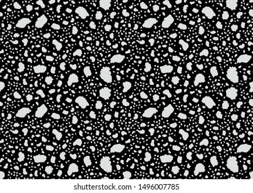 Leopard skin seamless in abstract style. Vector dotted background. Fashion illustration. Trendy camouflage pattern. Black and white graphic design element