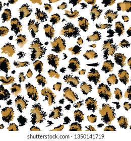 Leopard skin Seamless. Flat and solid color style Stylized Spotted Leopard Skin Background for Fashion, Print, Fabric. Vector illustration