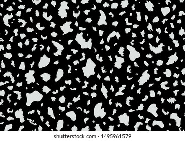 Leopard skin seamless pattern in abstract style. Vector dotted background. Fashion illustration. Trendy camouflage pattern. Black and white graphic design element.