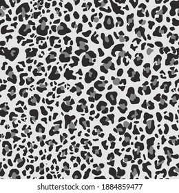 Leopard Skin Seamless Pattern Abstract Background Dark Spots White Background Print on fabric on textile. Vector