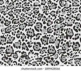Leopard skin seamless pattern. Abstract background of dark spots on a white background. Print.Vector.
