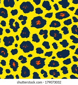 Leopard skin seamless pattern, animal background, vector illustration