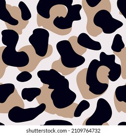 Leopard skin seamless pattern. Animal fur wallpaper. Wild african cats repeat illustration. Abstract cheetah skin backdrop. Design for fabric , textile print, surface, wrapping, cover.