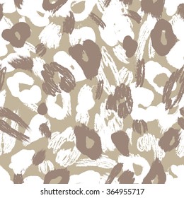 Leopard skin seamless pattern. Animal background. Vector illustration in bright colors.Pencil drawing