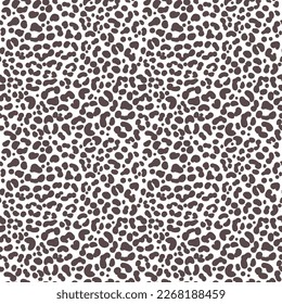 Leopard skin seamless pattern. Cheetah black and white print. Jaguar monochrome abstract ornament. Vector design