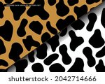 Leopard skin seamless pattern set. Mammals Fur. Collection of print skins. Printable Background. Vector illustration.