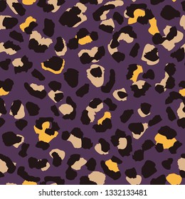 Leopard skin seamless pattern texture repeat. Abstract animal fur wallpaper. Concept trendy fabric design