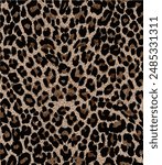 Leopard skin seamless pattern. Vector illustration.