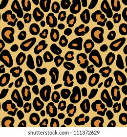 Leopard skin seamless pattern, vector