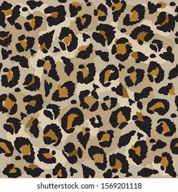 Leopard skin seamless pattern. Vector illustration.
