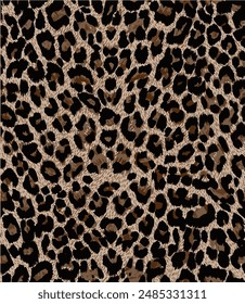 Leopard skin seamless pattern. Vector illustration.