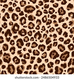 Leopard skin seamless pattern. Vector illustration.