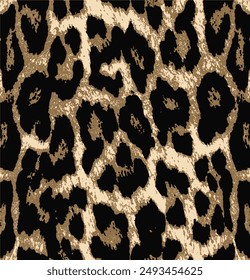 Leopard skin seamless pattern. Vector illustration.