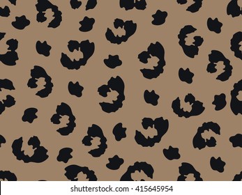 Leopard skin seamless pattern. Vector background.