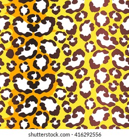 Leopard skin seamless pattern. Vector illustration with animal print.  Jaguar pattern for wallpaper, clothes wrapping, fabric, paper, cover, textile, design, background. 