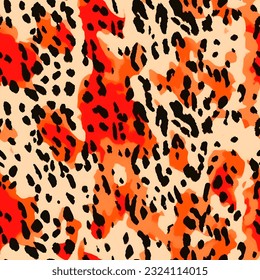 leopard skin seamless pattern wallpaper texture background, vector illustration artwork design.