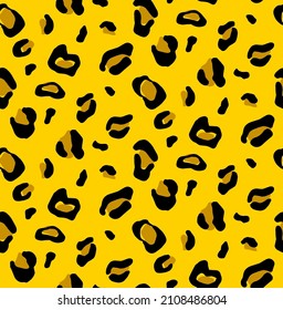 Leopard Skin Seamless Pattern in yellow, black