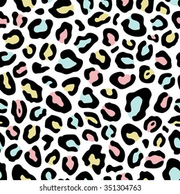 Leopard  skin seamless set patterns fashion 80s-90s. It can be used in printing, website background and fabric design. Vector modern design.