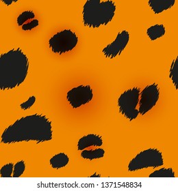 Leopard skin seamless texture. Wild animal skin texture. Vector.