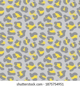 Leopard skin seamless vector pattern texture. Abstract Wild Animal Skin Print in flat style. Geometric Design.