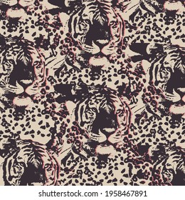 Patrones de vectores sin foco de piel de leopardo. Jaguar, leopardo, chita, piel de pantera. Fondo de camuflaje sin inconvenientes para tela, textil, diseño, cubierta, envoltura.