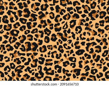 Leopard skin spots seamless pattern. Print on fabric and clothing. Vector illustration