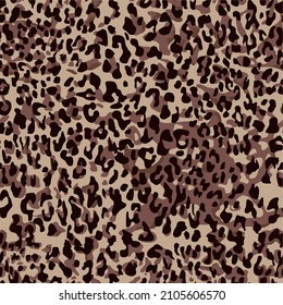 Leopard skin spots seamless pattern. Camo. Modern print for fabric and clothing. Vector