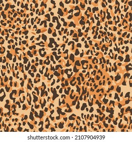 Leopard skin spots seamless pattern. Camo. Modern print for fabric and clothing. Vector