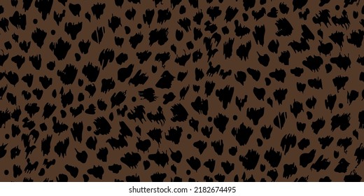 Leopard skin texture. Animal background. Seamless pattern for your design. Vector illustration