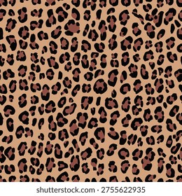 leopard skin texture background, vector seamless pattern, animal print