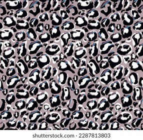 leopard skin texture. lilac, black, blue and white colours, psychodelic background, seamless wallpaper, vector abstract print