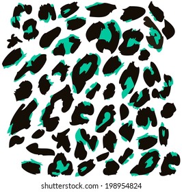 Leopard skin texture pattern. Leopard skin texture. With elements of aquamarine color.