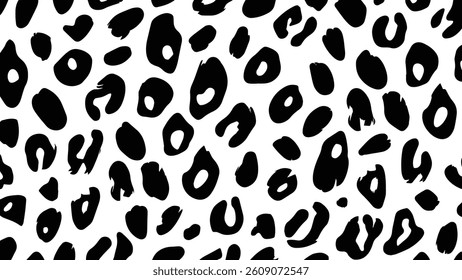 Leopard skin texture or leopard print vector, minimalist abstract black and white pattern design