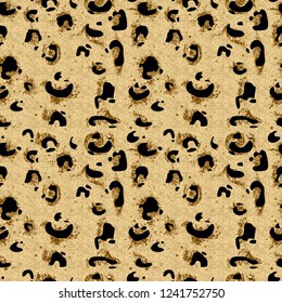 Leopard skin texture. Seamless animal fur pattern. - illustration