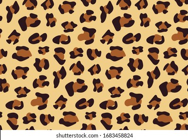 
Leopard skin texture seamless pattern. Vector illustration with spots. Design of old and modern fashion.
