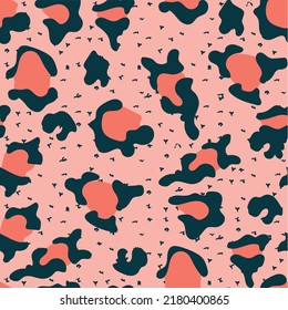 Leopard skin texture seamless pattern. Predator animal fashion fur print. Textile, wrapping paper, wallpaper, safari background design vector illustration