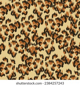 Leopard skin texture vector seamless pattern
