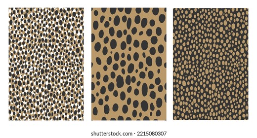Leopard  skin vector hand drawn bohemian seamless pattern posters. Repeatinganimal print minimalist boho style fashion and stylish background for textile design, prints