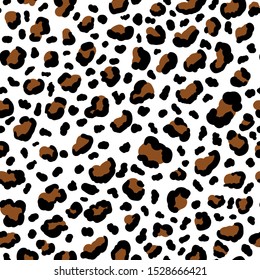 Leopard Skin Vector Seamless Pattern. Textured Backdrop for Fabric Textile Design. Abstract Hand Drawn Spots for Clothing Prints