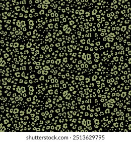 Leopard skin vector seamless pattern on black background